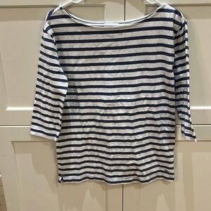 Vineyard Vines women boatneck 3/4 sleeves striped top cotton long XS
